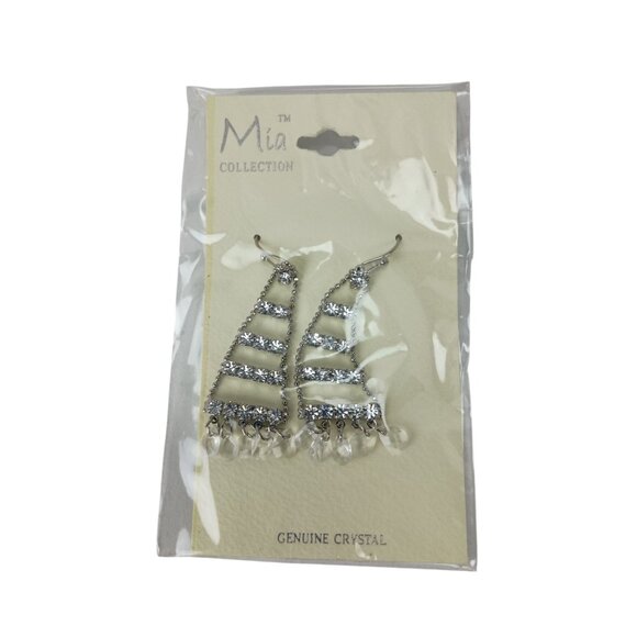Mia Collection Costume Jewelry Genuine Crystal Dangle Earrings - Picture 5 of 7